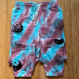 Urban Outfitters, Out From Under Blue and Pink Tie Dye Printed Sweatpants